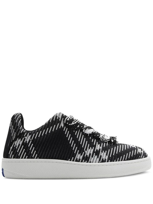 Black Check Knit Low-top Sneakers
