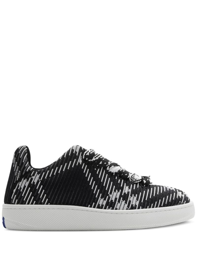 Black Check Knit Low-top Sneakers