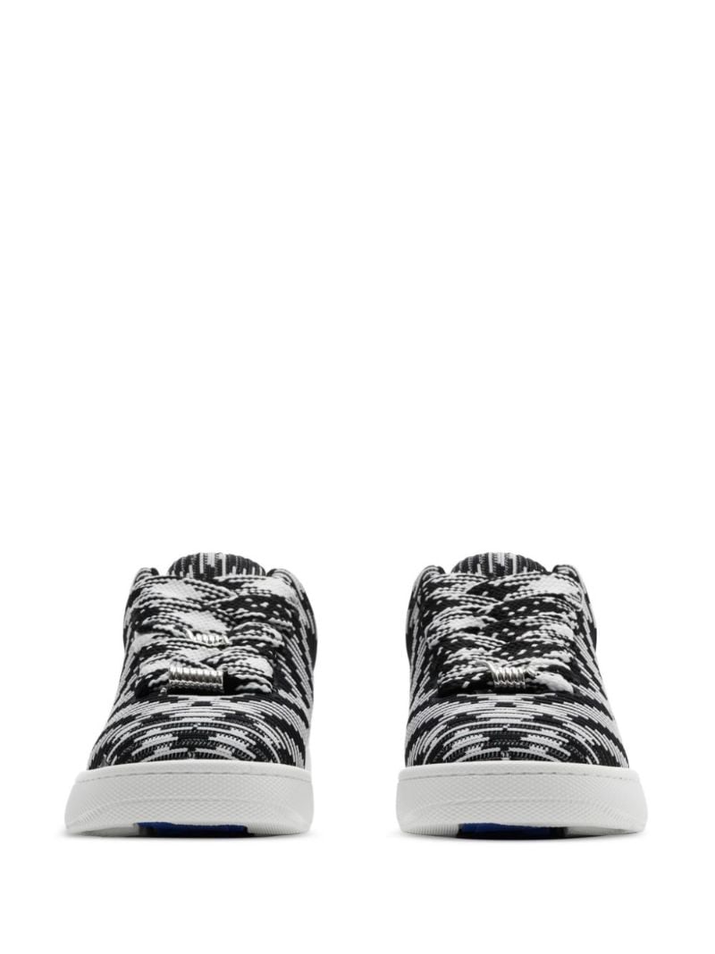 Black Check Knit Low-top Sneakers
