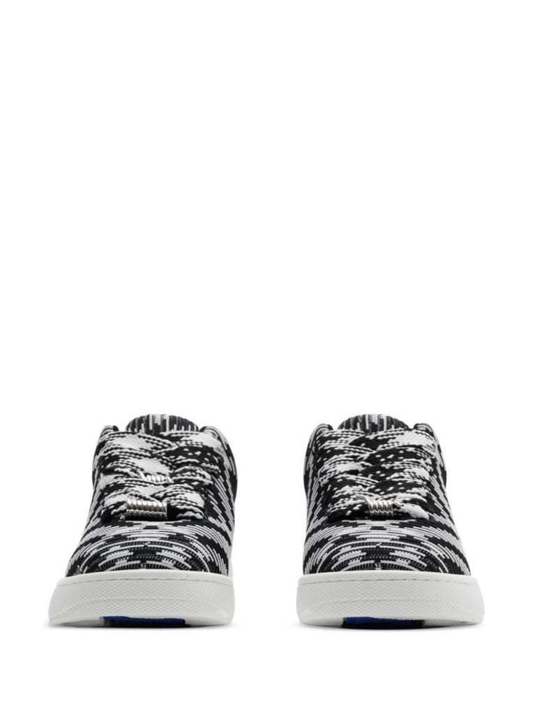 Black Check Knit Low-top Sneakers