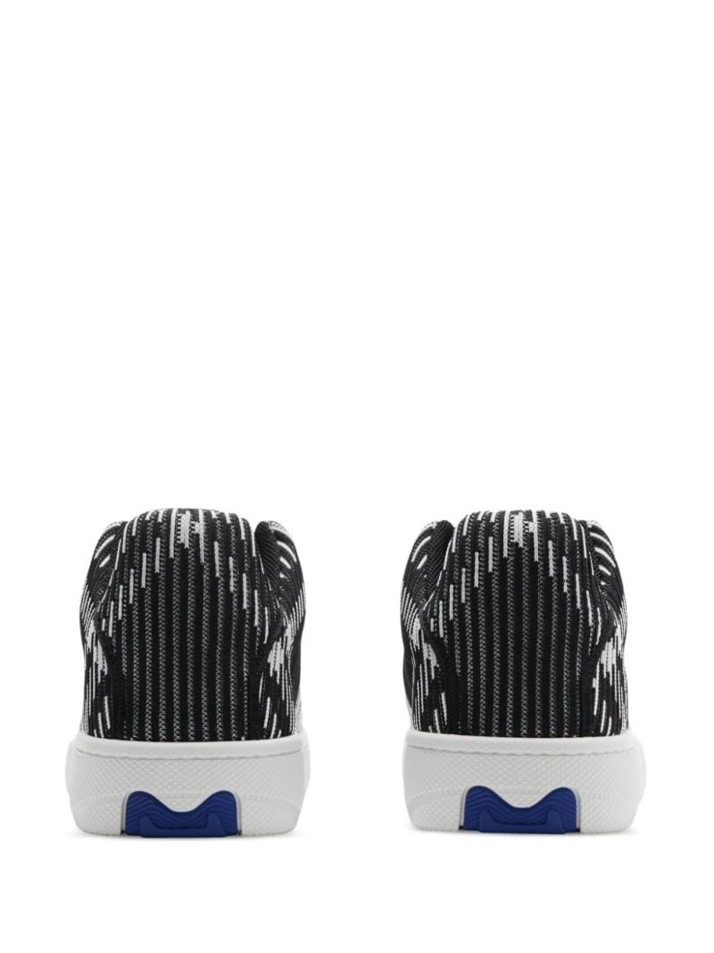 Black Check Knit Low-top Sneakers