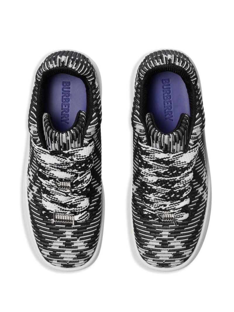 Black Check Knit Low-top Sneakers