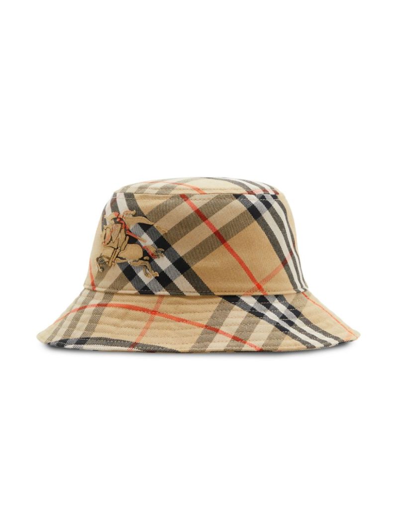 Neutral Vintage Check Bucket Hat