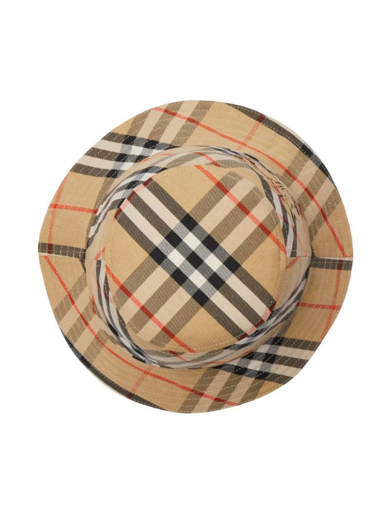 Neutral Vintage Check Bucket Hat