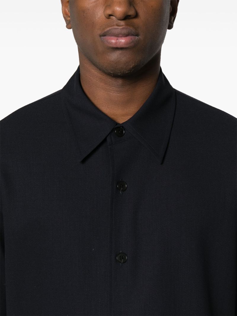 Navy Blue Wool Shirt