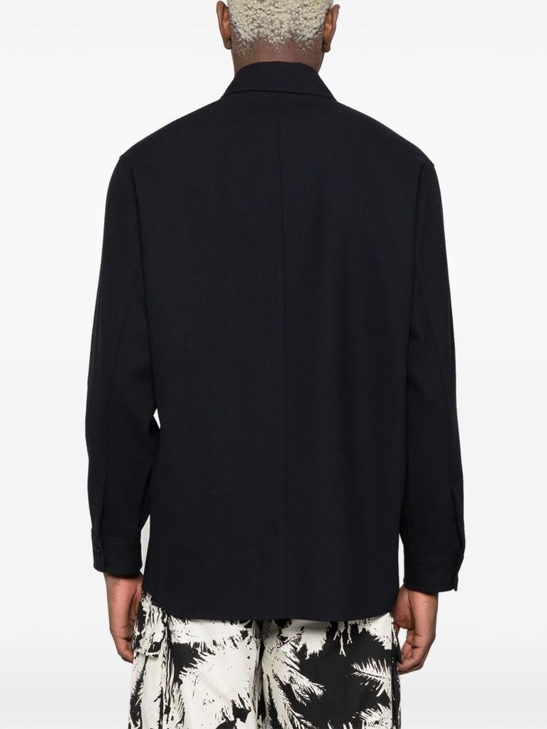 Navy Blue Wool Shirt