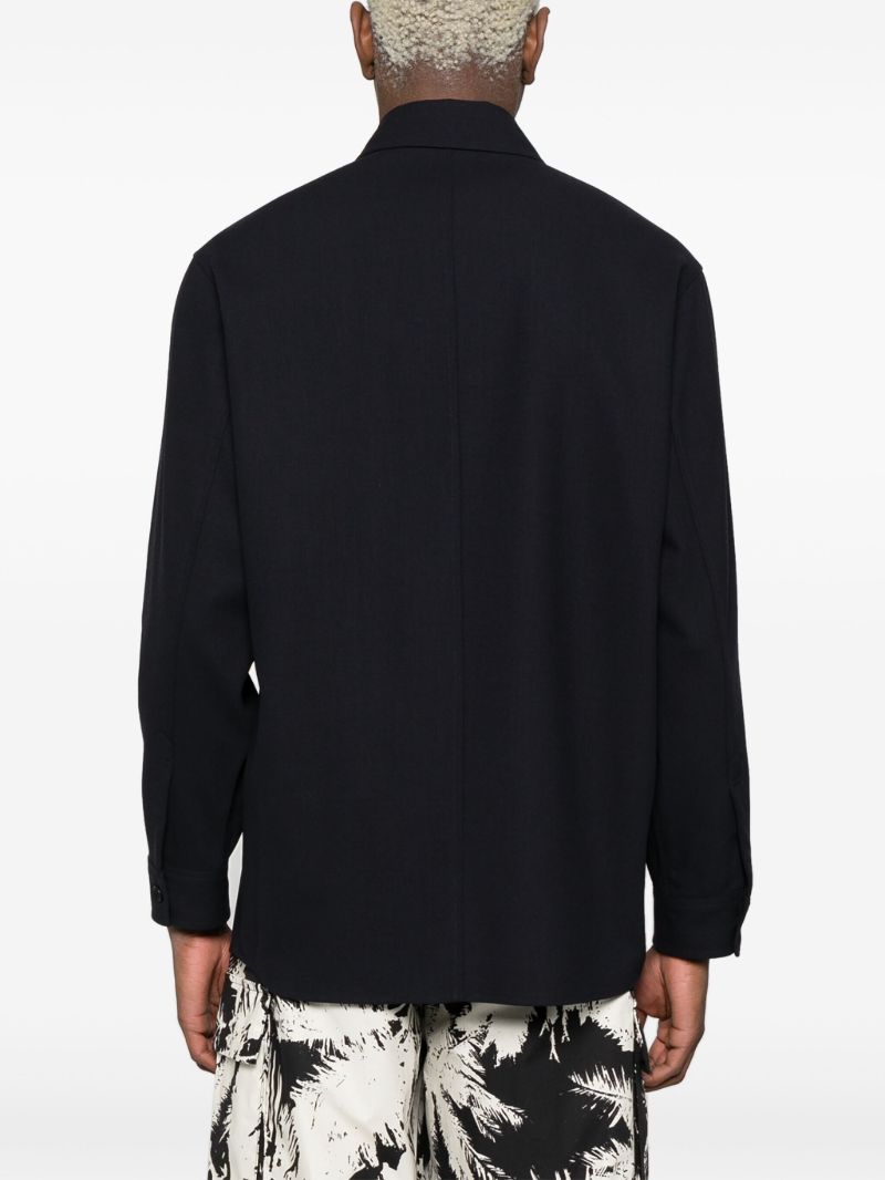 Navy Blue Wool Shirt