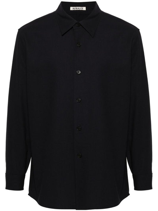 Navy Blue Wool Shirt