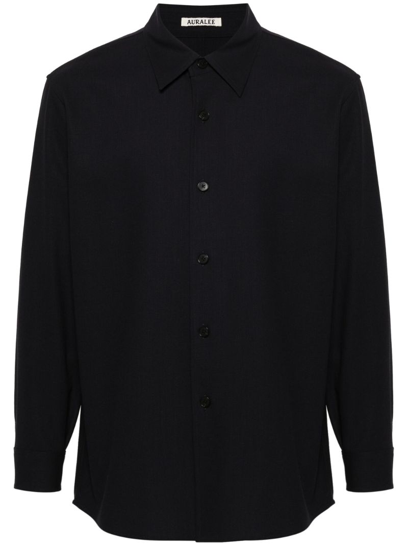 Navy Blue Wool Shirt