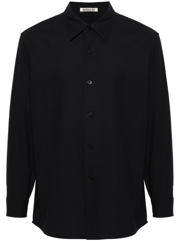 Navy Blue Wool Shirt