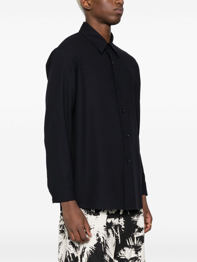 Navy Blue Wool Shirt
