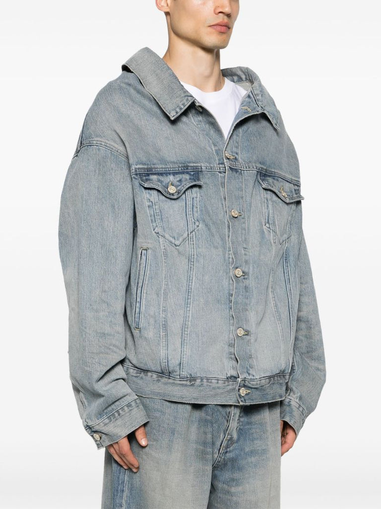 Blue Single-breasted Denim Jacket