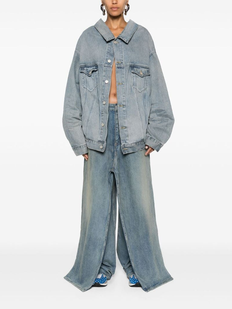 Blue Single-breasted Denim Jacket