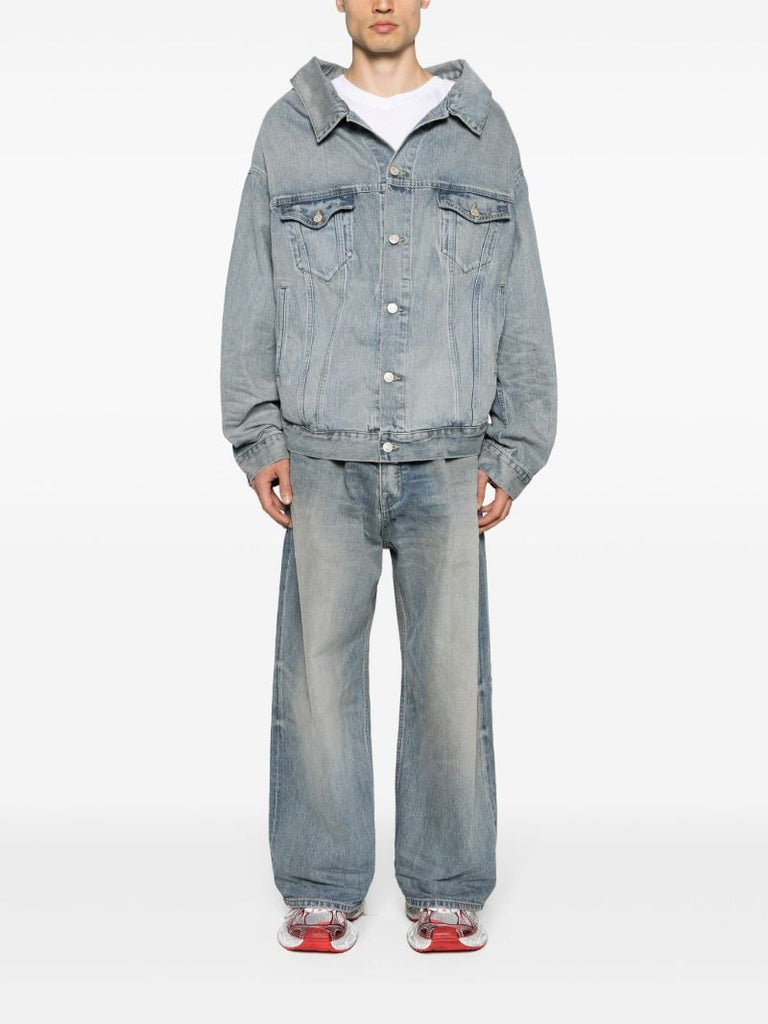 Blue Single-breasted Denim Jacket