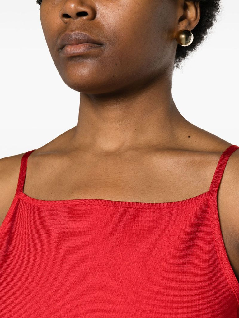 Red Square Neck Mermaid Dress