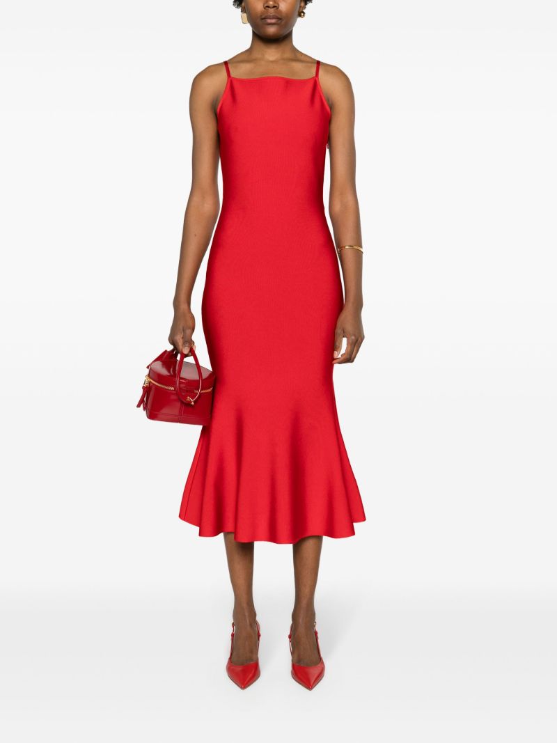 Red Square Neck Mermaid Dress