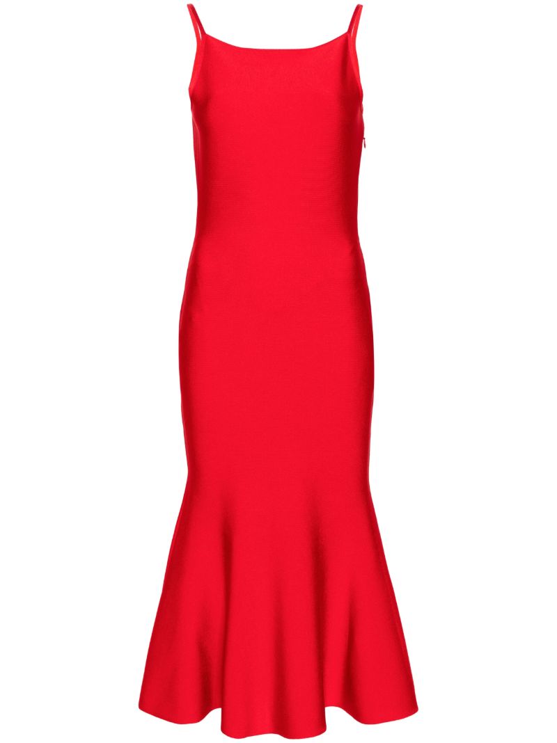 Red Square Neck Mermaid Dress