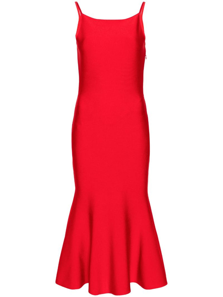 Red Square Neck Mermaid Dress