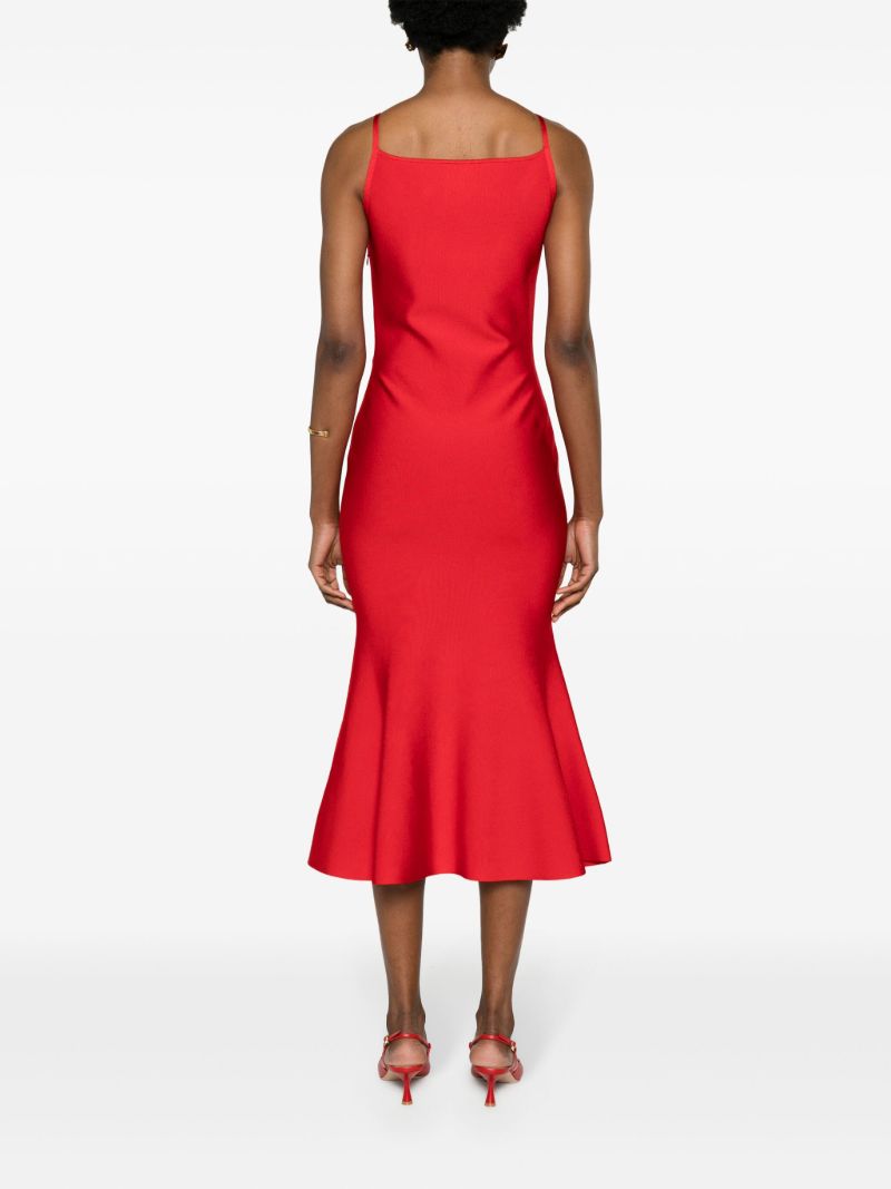 Red Square Neck Mermaid Dress