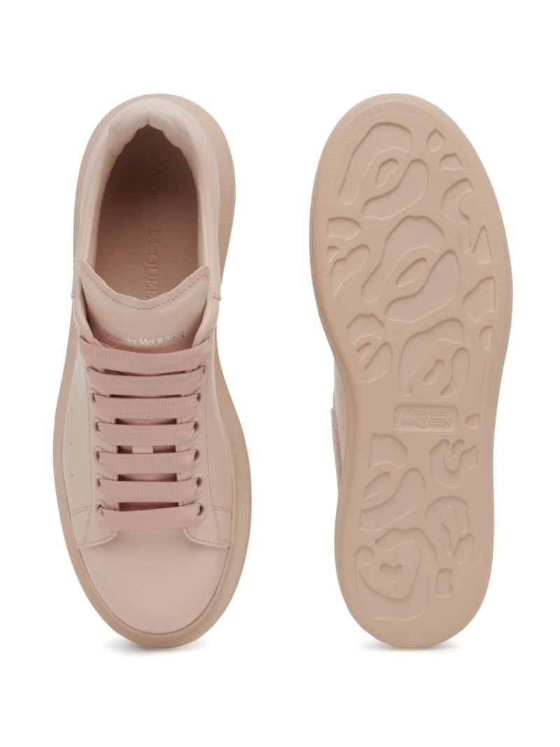 Pink Oversized Leather Sneakers