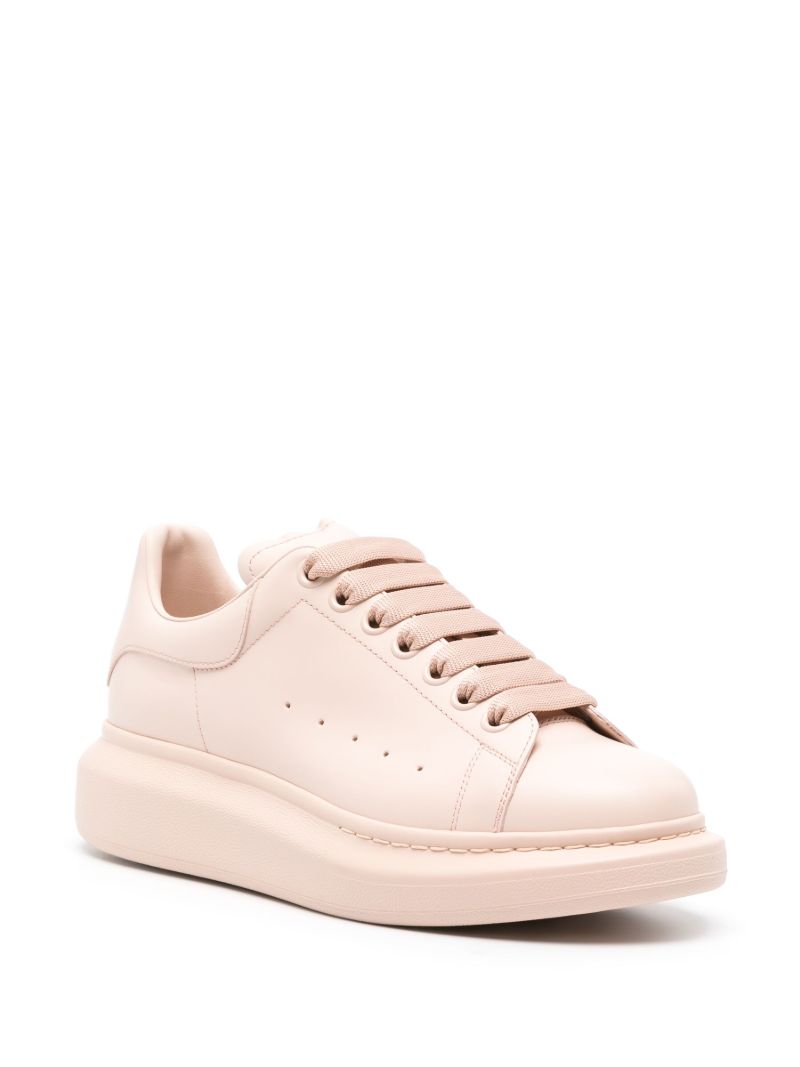 Pink Oversized Leather Sneakers