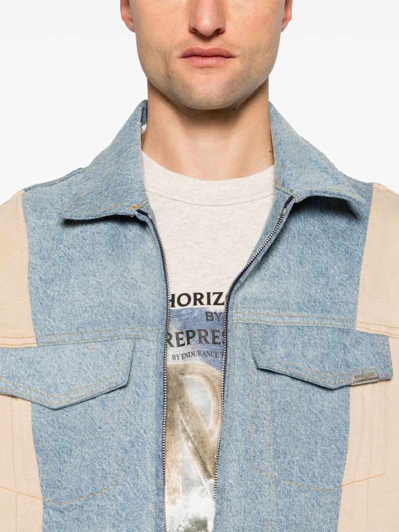 Blue R4 Colour-block Denim Jacket