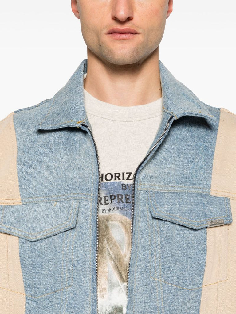 Blue R4 Colour-block Denim Jacket