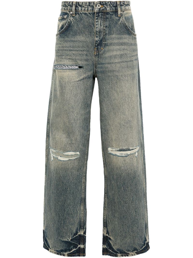 Blue R3d Destroyer Mid-rise Straight-leg Jeans