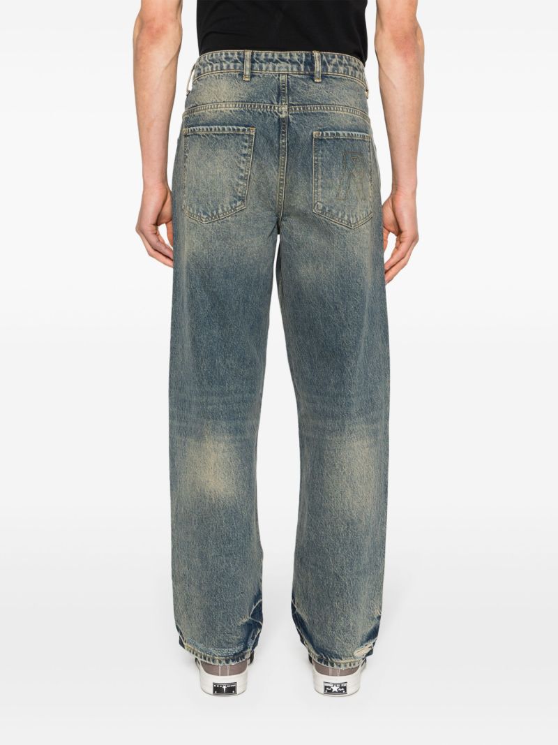 Blue R3d Destroyer Mid-rise Straight-leg Jeans