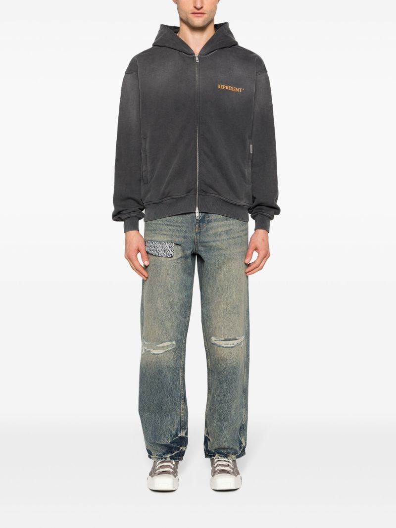 Blue R3d Destroyer Mid-rise Straight-leg Jeans