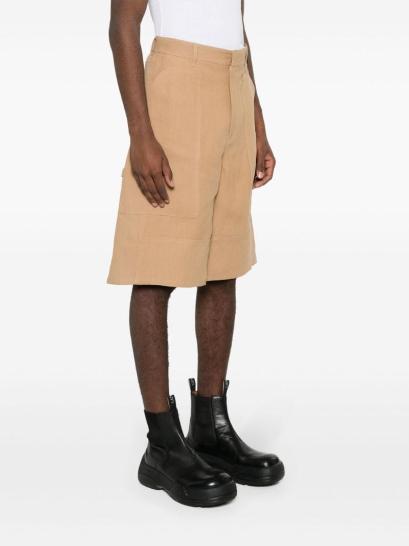Neutral Canvas Bermuda Shorts