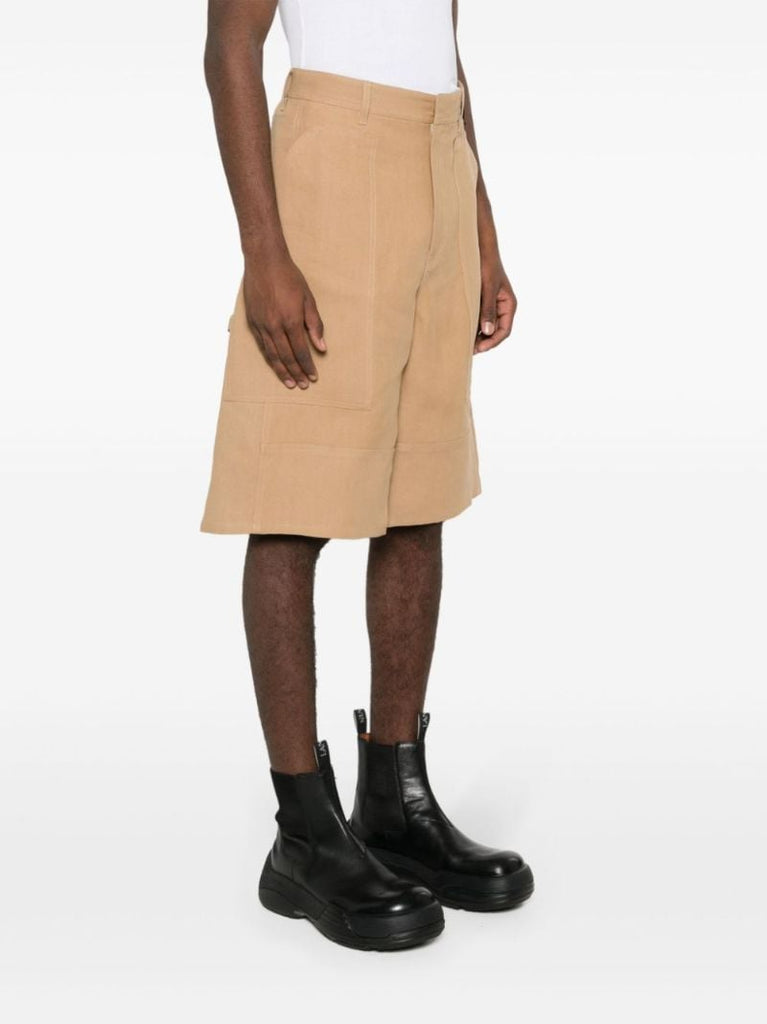 Neutral Canvas Bermuda Shorts