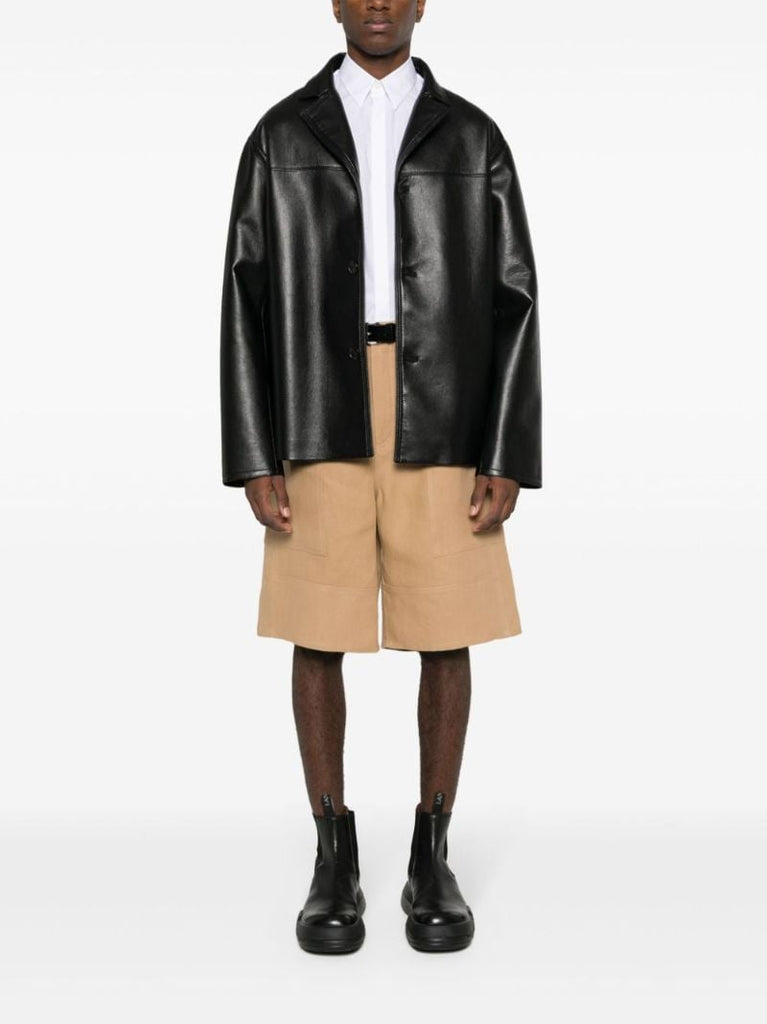 Neutral Canvas Bermuda Shorts