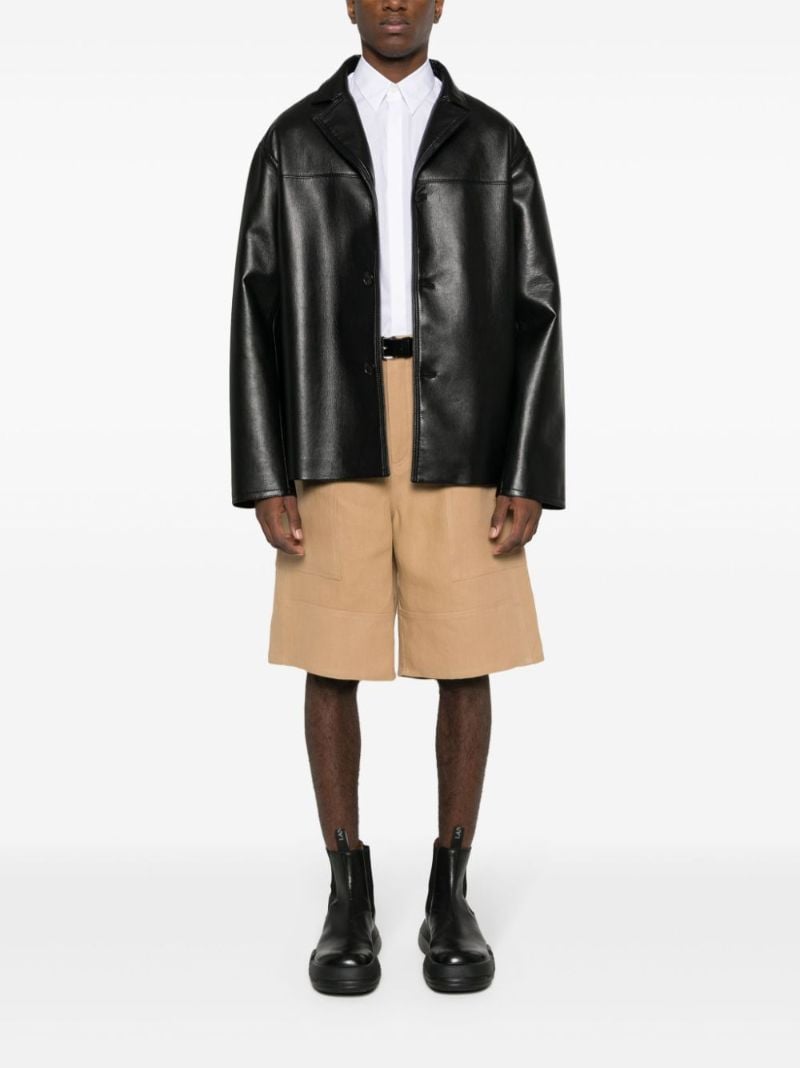 Neutral Canvas Bermuda Shorts