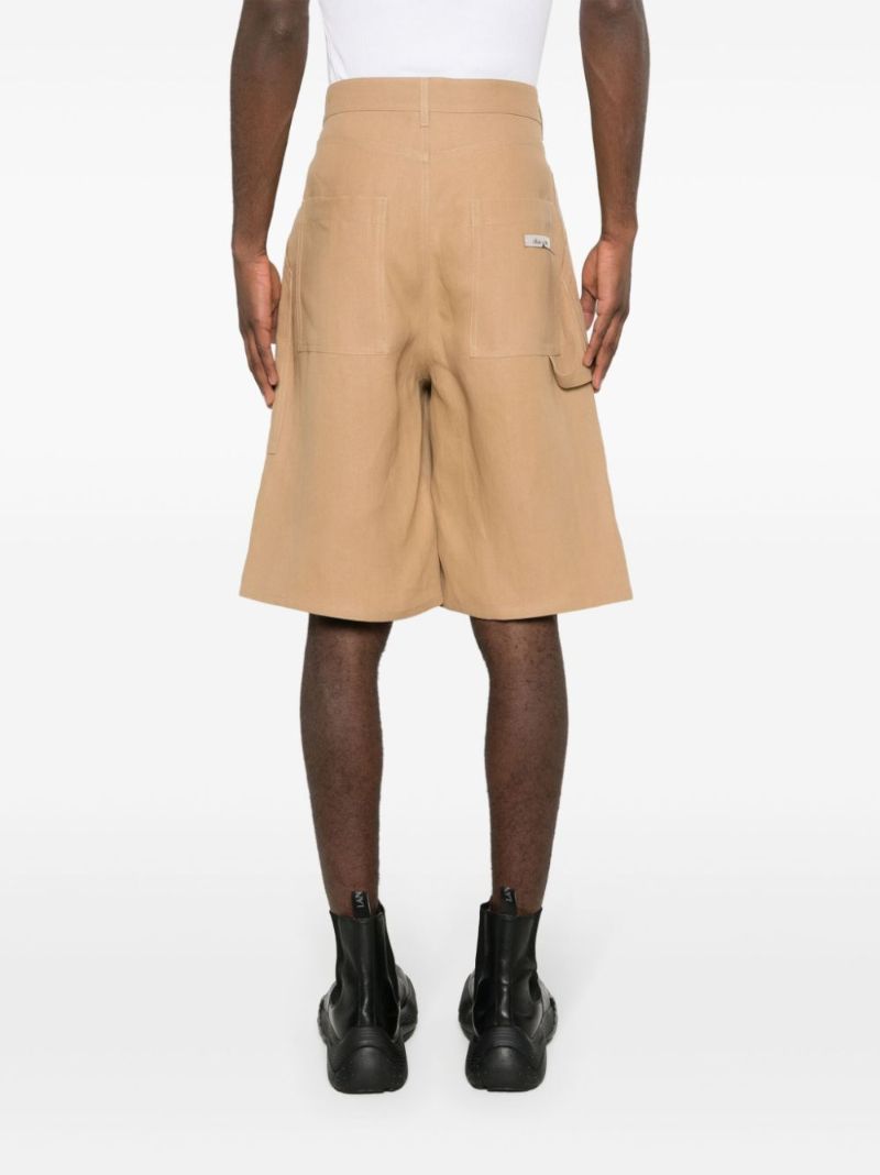 Neutral Canvas Bermuda Shorts