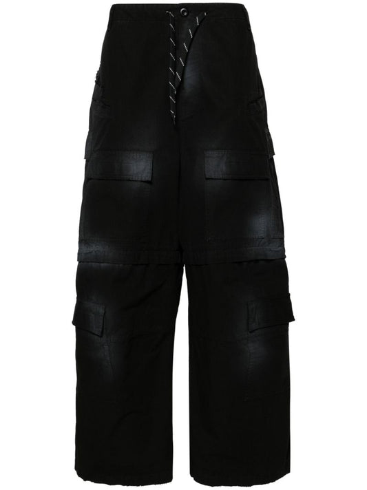 Black Wide-leg Cargo Jeans