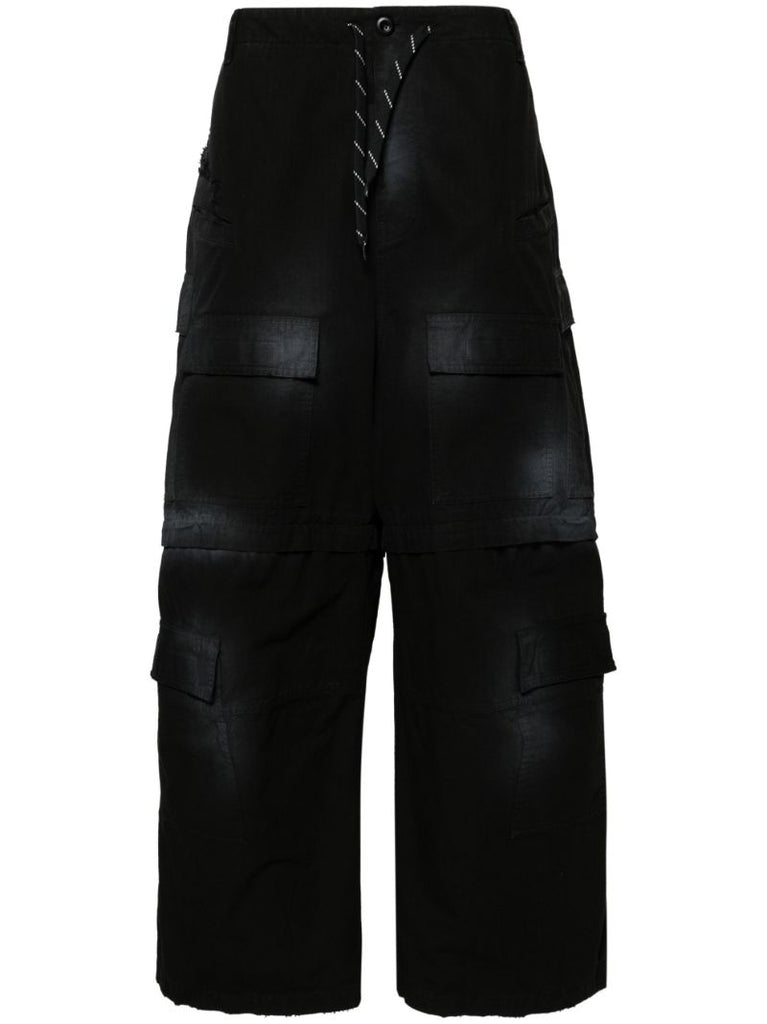Black Wide-leg Cargo Jeans