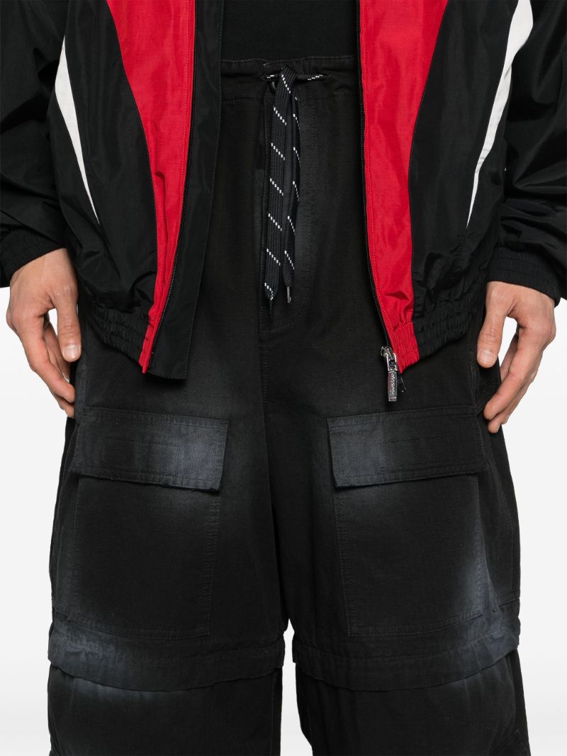 Black Wide-leg Cargo Jeans