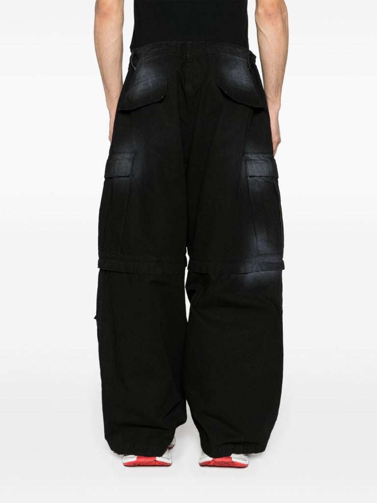 Black Wide-leg Cargo Jeans