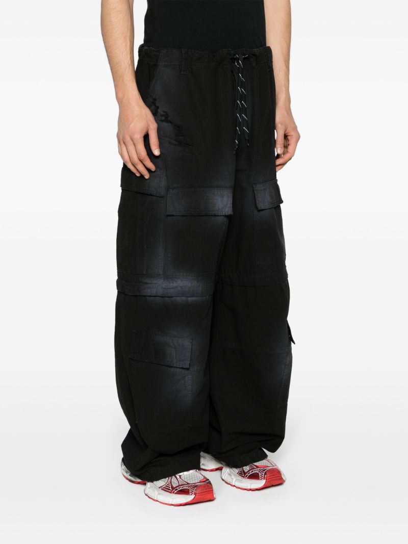 Black Wide-leg Cargo Jeans