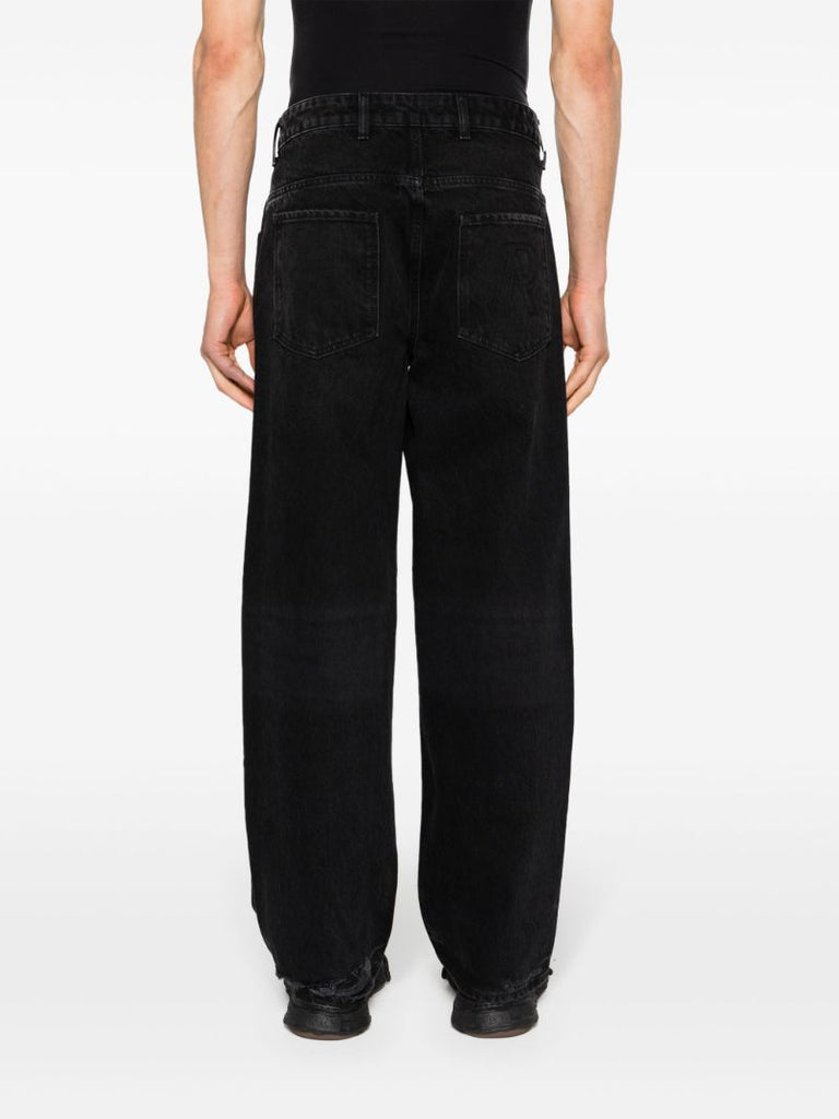 Black R3d Destroyer Mid-rise Straight-leg Jeans