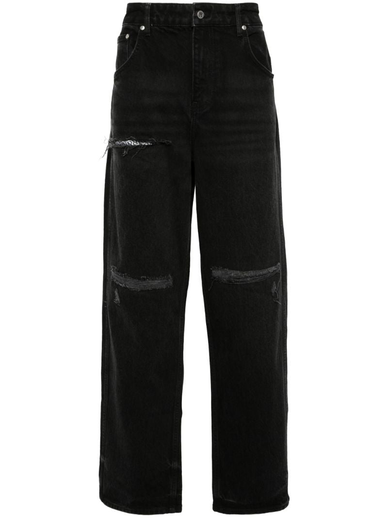 Black R3d Destroyer Mid-rise Straight-leg Jeans