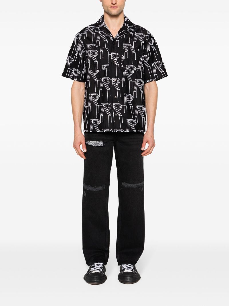 Black R3d Destroyer Mid-rise Straight-leg Jeans