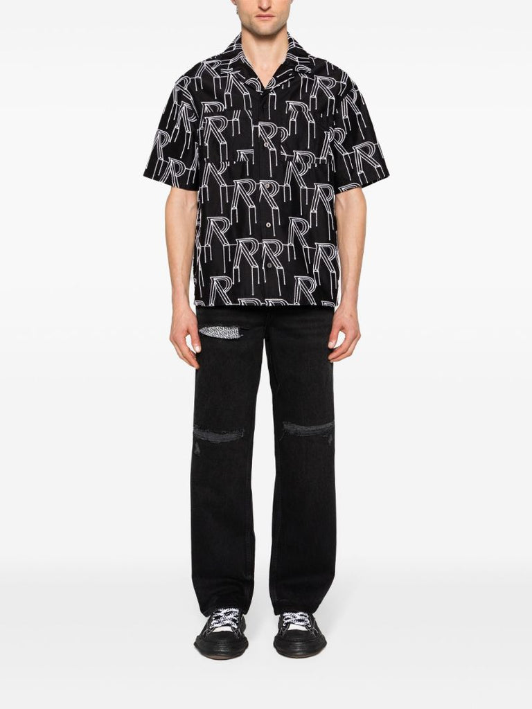 Black R3d Destroyer Mid-rise Straight-leg Jeans
