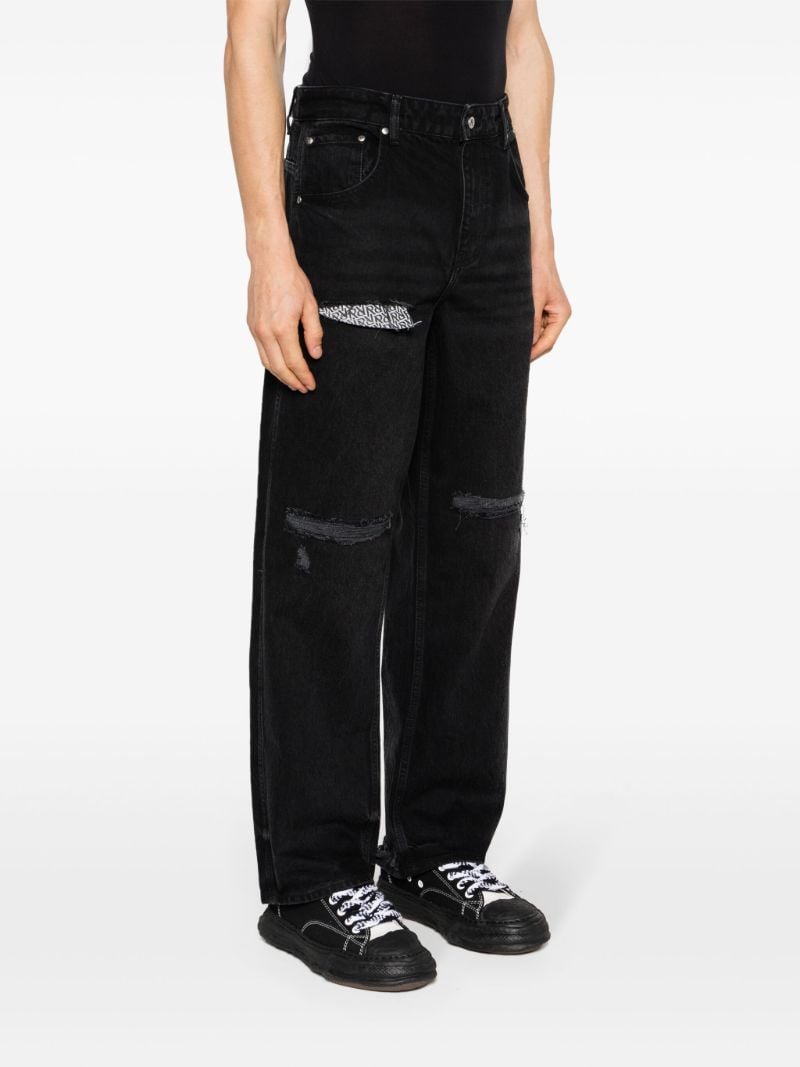 Black R3d Destroyer Mid-rise Straight-leg Jeans
