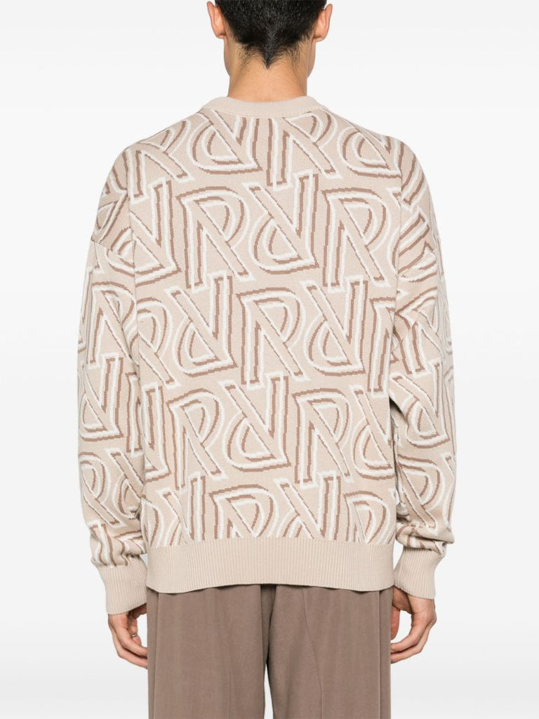 Neutral Monogram-jacquard Sweater