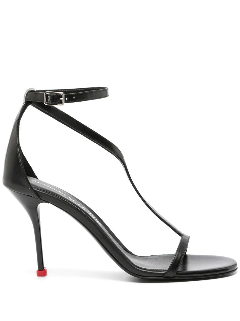 Black Harness 90 Leather Sandals