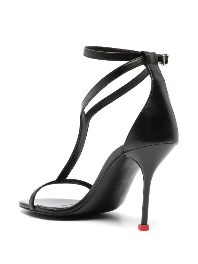 Black Harness 90 Leather Sandals