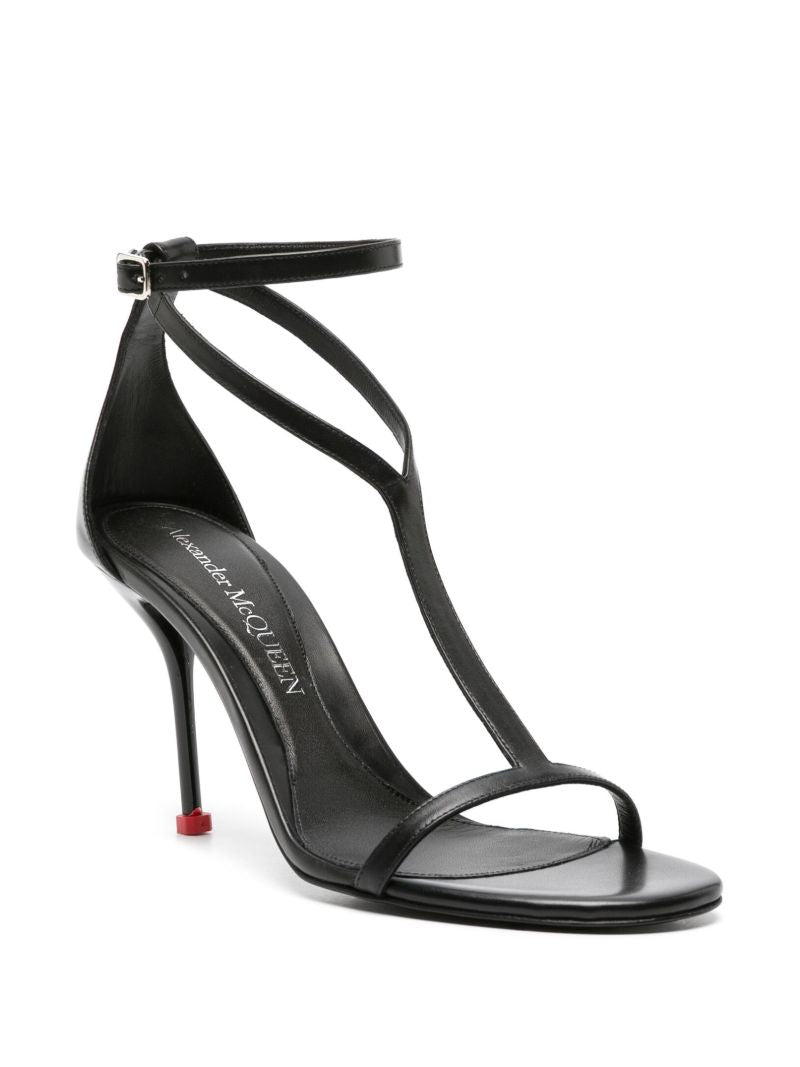 Black Harness 90 Leather Sandals
