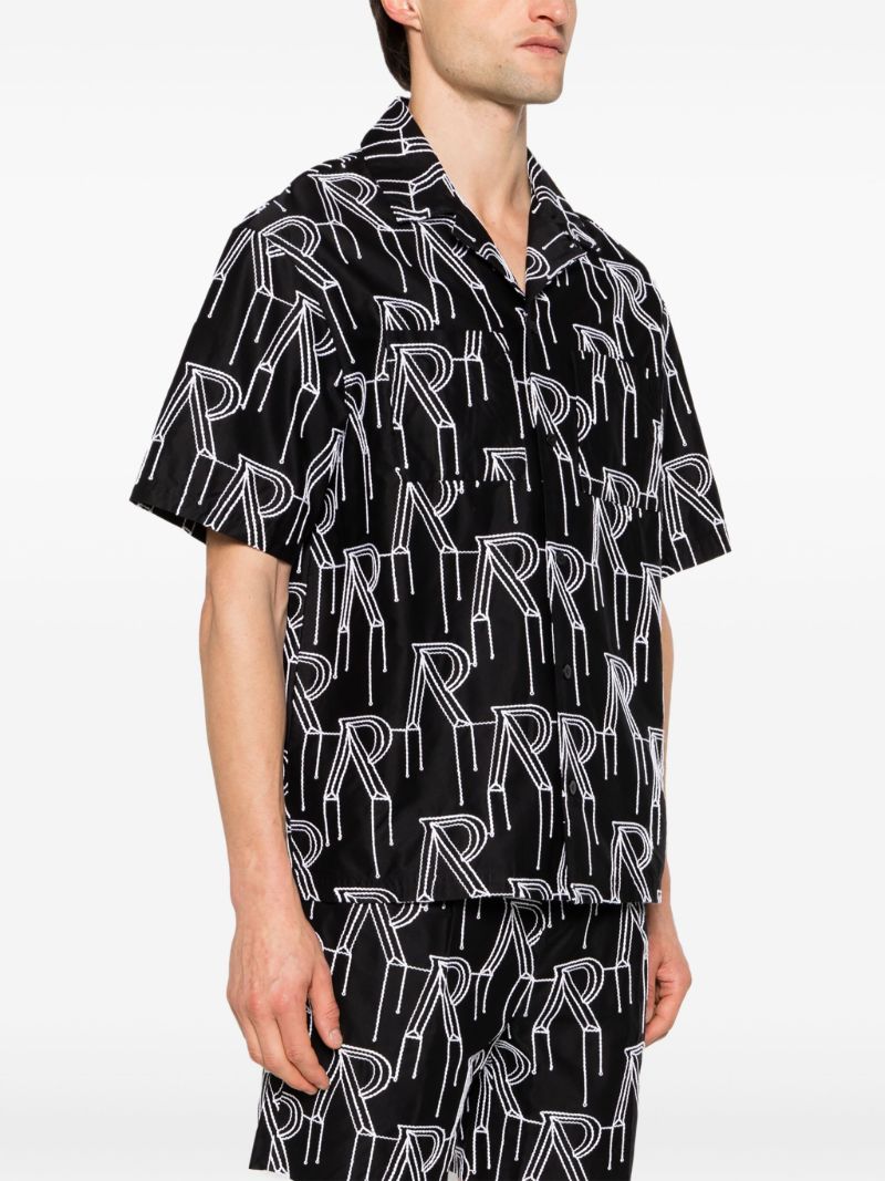 Black Logo-embroidered Cotton Shirt